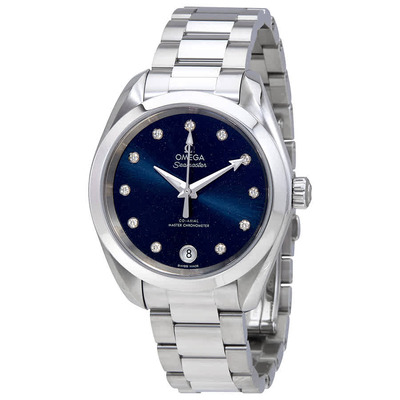Omega Seamaster Automatic Diamond Blue Dial Ladies Watch 220.10.34.20.53 220.10.34.20.53.001 (blue, arb5109)