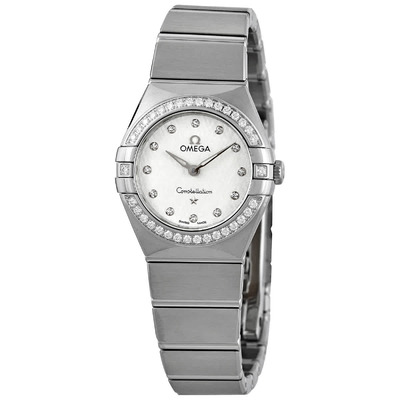 Omega Constellation Manhattan 131.15.25.60.52.001 Ladies Watch - Silver Dial, Diamond Accents (arb6158)
