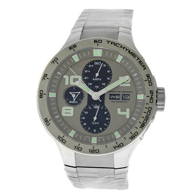 Pre-owned Porsche Design P6340.41.24.0251 Flat Six Chronograph Automatic Mens Watch (beige, arb3746)