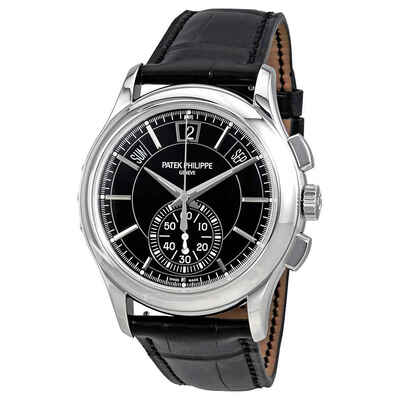 Patek Philippe Complications 5905P-010 Black Dial Annual Calendar Platinum Men's Watch (black, arb6416)