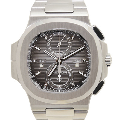 Patek Philippe Nautilus Travel Time Chronograph Stainless Steel Automatic Mens Watch 5990-1A-001 (black, arb4950)