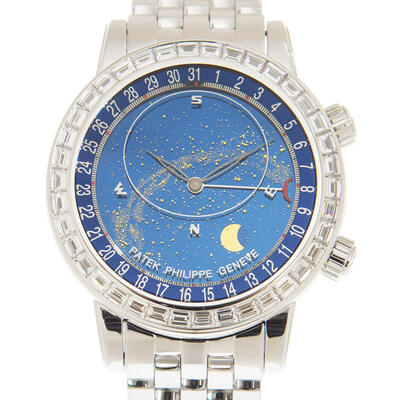 Patek Philippe 6104-1G-010 Celestial Mens Watch Blue Dial Diamond Bezel (blue, arb4961)