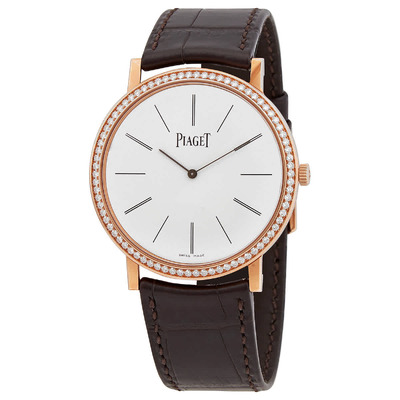 Piaget Altiplano White Dial Brown Alligator Leather Automatic Mens Watch GOA36125, G0A36125 (brown, arb4413)