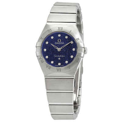 Omega Constellation Quartz Diamond Blue Dial Ladies Watch REF 131.10.25.60.53.001 (blue, arb6129)