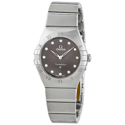 Omega Constellation 131.10.28.60.56.001 - Ladies Watch Grey Dial Diamond Markers (arb6138)