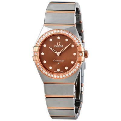 Omega Constellation Manhattan Ladies Watch 131.25.28.60.63.001 - Brown Dial, Diamond Bezel Markers (brown, arb4065)