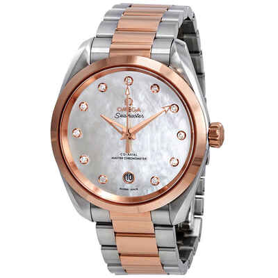 Omega Seamaster Aqua Terra Mother of Pearl Diamond Dial Watch - Ref. 220.20.38.20.55.001 (blue, arb4137)