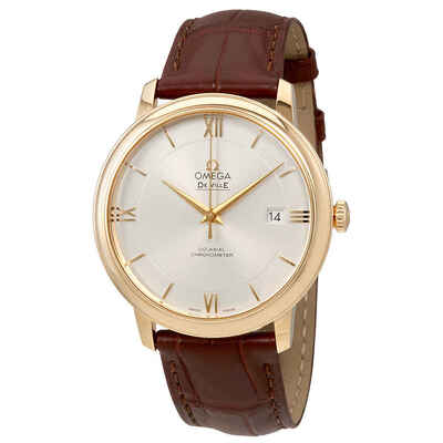 Omega De Ville Prestige 424.53.40.20.02.002 Men's Watch - Yellow Gold Case, Brown Alligator Strap (brown, arb4841)