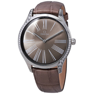 Omega De Ville Diamond Grey Dial Ladies Watch, Model: 428.18.39.60.13.001 (brown, arb5426)