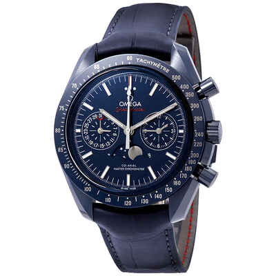 Omega Speedmaster Mens Moonphase Watch Ref. 304.93.44.52.03.001 Blue Dial Automatic Chronograph (blue, arb3191)