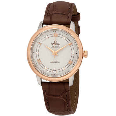 Omega De Ville Automatic Diamond Silver Dial Ladies Watch, Ref: 424.23.33.20.52.003 (brown, arb4303)
