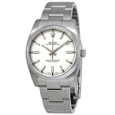 Rolex Oyster Perpetual 128574WC-0015 Mens White Dial Stainless Steel Watch 114200WSO (arb7229)