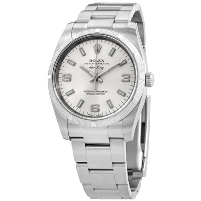 Rolex Air King Mens Automatic Watch 114210saso Silver Dial Stainless Steel Oyster Bracelet (arb7233)
