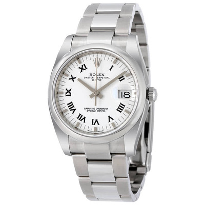 Oyster Perpetual Date 34 White Dial in Stainless Steel - Ref: 115200wro Rolex (arb7238)