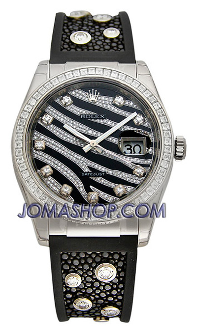 Rolex Datejust Zebra Stripe Diamond Dial Reference 116189BBR (black, arb7244)