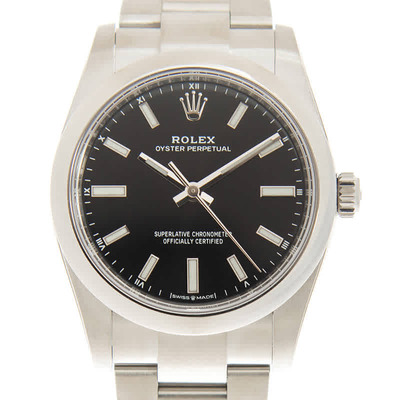 Rolex Oyster Perpetual 34 Black Dial Ladies Watch - Ref. 124200BKSO 124200-0002 (black, arb7728)