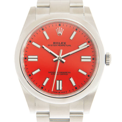 Rolex Oyster Perpetual 41 Automatic Mens Coral Red Dial Watch 124300CRLRDSO (pink, arb7737)