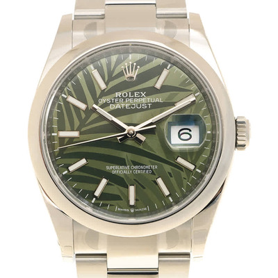Rolex Datejust 36 Automatic Olive Green Palm Ladies Watch - Ref. 126200GNSPLMO (green, arb6550)