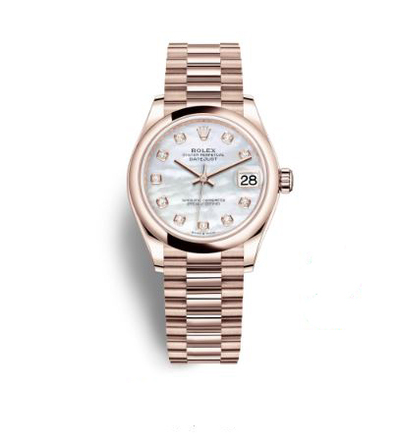 Rolex Datejust 31 Mother of Pearl Diamond Dial Ladies Watch in Everose Gold (Ref. 278245MDP) (arb5889)