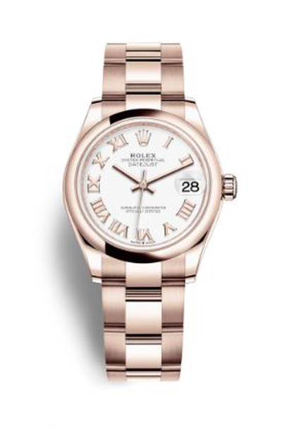 Rolex Datejust 31mm White Dial Ladies Watch in Everose Gold - Ref. 278245wro (arb5892)