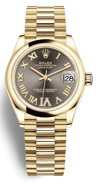 Rolex Datejust 31mm Yellow Gold Ladies President Watch Ref 278248GYRDP (arb5907)
