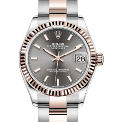 Rolex Datejust 31 Dark Rhodium Dial Automatic Ladies Steel and 18kt Everose Gold Oyster Watch, Ref. 278271DRSO (arb6670)