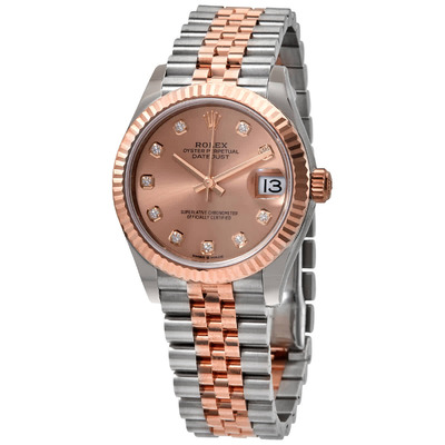 Rolex Datejust 31 Rose Diamond Dial Automatic Ladies Steel and 18kt Everose Gold Jubilee Watch 278271PKDJ (arb6675)
