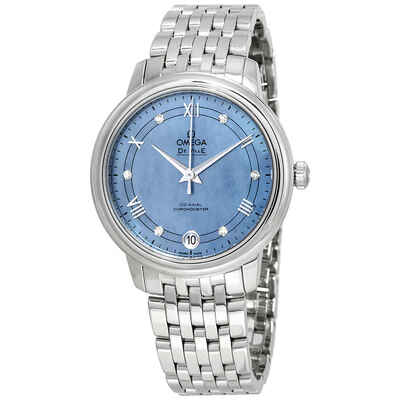 Omega De Ville Prestige Blue Mother of Pearl Diamond Dial Ladies Watch - Article 424.10.33.20.57.001 (blue, arb5374)