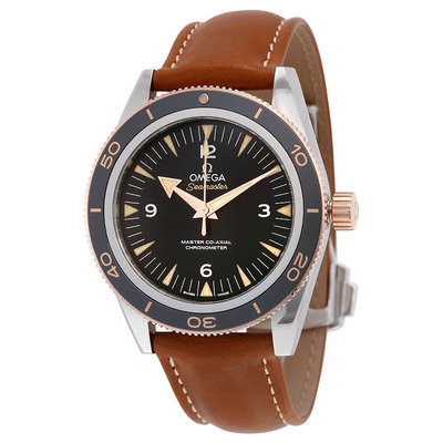 Omega Seamaster Date Chronometer Black Dial Brown Leather Strap Men's Watch Model: 233.22.41.21.01.002 (black, arb6176)