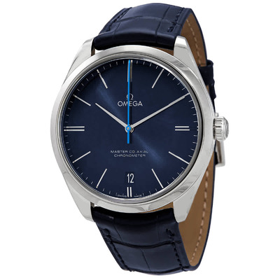 Omega De Ville Hand Wind Chronometer Blue Dial Mens Watch 43213402103001 432.13.40.21.03.001 (blue, arb6198)