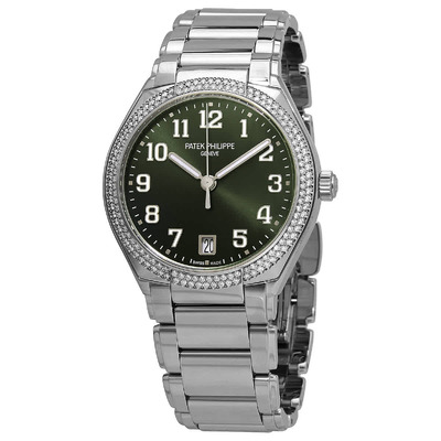 Patek Philippe Olive Green Twenty 4 Automatic Diamond Ladies Watch Ref:7300/1200A-011 (green, arb5493)