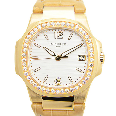 Patek Philippe Nautilus Quartz Diamond White Dial Ladies Watch 7010R-011 (beige, arb4974)