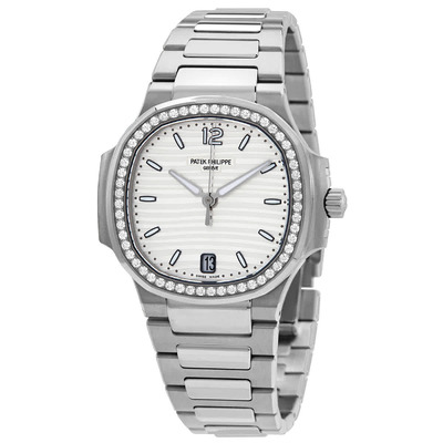 Patek Philippe Nautilus 7118-120A-010 Automatic Diamond Silver Dial Unisex Watch 7118-1200A-010 (arb5473)