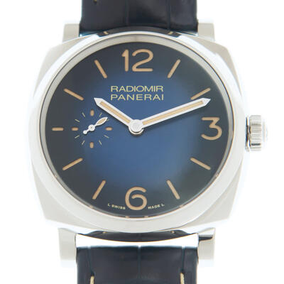 Panerai Radiomir Hand-Wind Blue Dial Mens Watch PAM01144 (blue, arb4353)