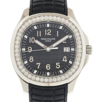 Patek Philippe Aquanaut Quartz Diamond Black Dial Ladies Watch Ref. 5267-200A-001 (black, arb4931)
