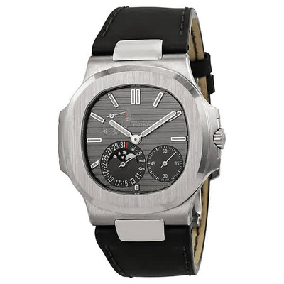 Patek Philippe Nautilus Automatic Moonphase Watch with Slate Grey Dial - Ref. 5712G/001 5712G-001 (black, arb6405)