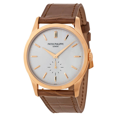 Patek Philippe Calatrava 5196R-001 Mens Watch Opaline Dial Rose Gold Bracelet (brown, arb6391)