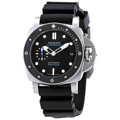Panerai Submersible Mens Watch Black Dial Rubber PAM00683 (black, arb6322)