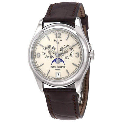 Patek Philippe 5146G Complicated Annual Calendar Mens Watch, White Gold Case 5146G-001 (beige, arb6370)