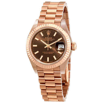 Rolex Lady Datejust Chocolate Dial 18K Everose Gold Automatic Ladies Watch Article:279175chsp (brown, arb6707)