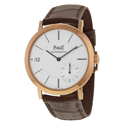 Piaget Altiplano G0A38131 Mens Automatic Silver Dial Brown Leather Rose Gold 40mm (black, arb6231)