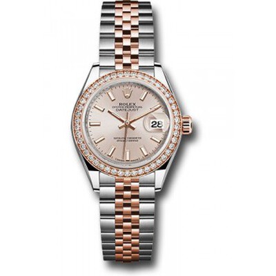 Rolex Datejust 279381SNSJ: Ladies Sundust Dial Jubilee Everose Gold Automatic Steel Watch (arb6737)