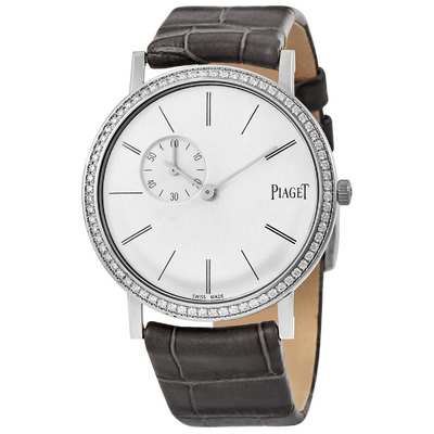 Piaget Altiplano Silver Dial Grey Alligator Leather Ladies Watch GOA39106 G0A39106 (arb6235)