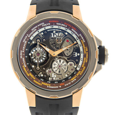 Richard Mille Mens Watch Manual Winding Tourbillon Worldtimer rm58-01 (black, arb6782)
