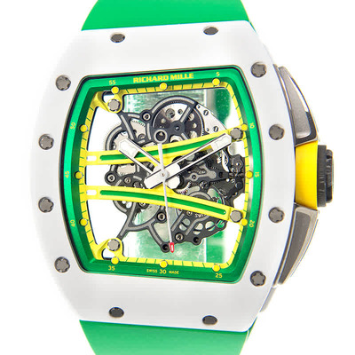 Richard Mille Manual Wind Mens Skeleton Watch rm61-01 (green, arb6784)