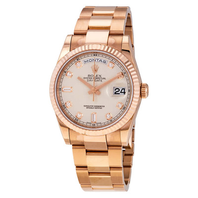 Rolex Day-Date 118235IVDO Ivory Diamond Dial Automatic Everose Gold Oyster Watch (arb7453)
