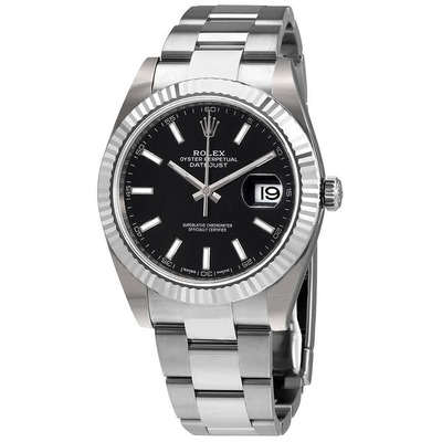 Rolex Datejust 41 - Mens Stainless Steel Automatic Watch with Black Dial, Model 126334bkso (black, arb5744)