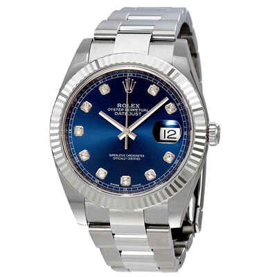 Rolex Datejust 41 Mens Automatic Watch with Blue Diamond Dial, Ref: 126334BLDO (blue, arb5746)