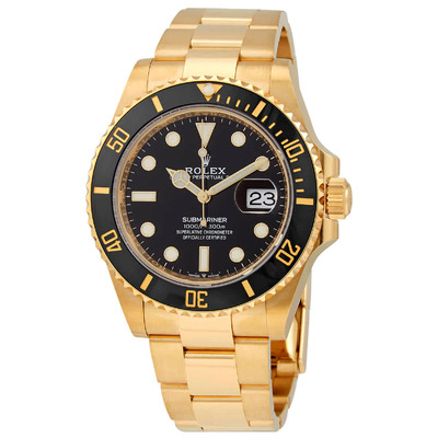 Rolex Submariner Black Dial 18K Yellow Gold Oyster Bracelet Automatic Mens Watch, Ref. 126618LNBKSO M126618LN-0002 (black, arb4568)