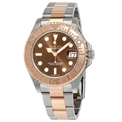 Rolex Yacht-Master Chocolate Dial Steel & 18K Everose Mid-size Oyster Watch (Ref: M268621-0003) (brown, arb6647)
